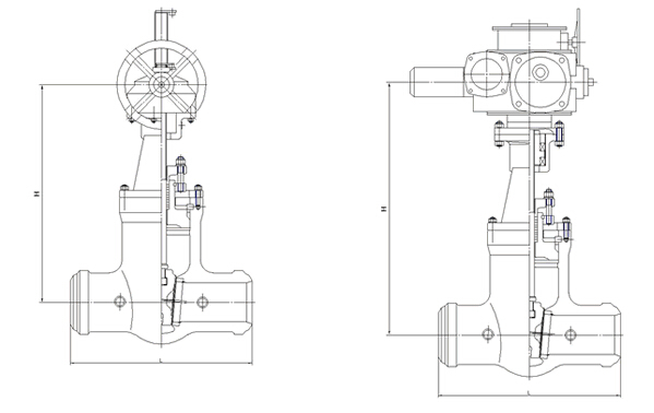高壓焊接電動閘閥結構圖