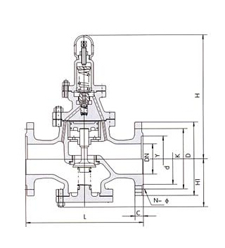 彈簧活塞式減壓閥的結構圖